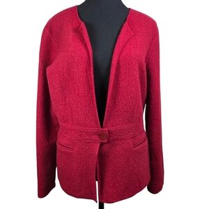 Talbots Red Textured Wool Blazer Size Med